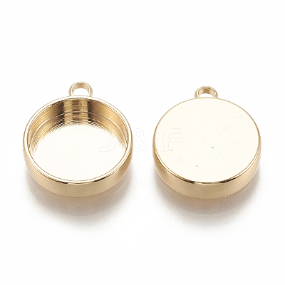 Brass Pendant Cabochon Settings X-KK-S345-220B-G-1