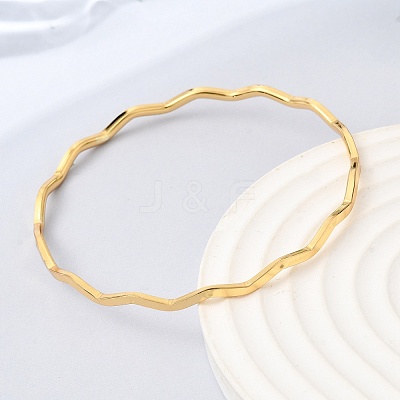 Twisted 304 Stainless Steel Bangles for Women BJEW-D408-04G-1