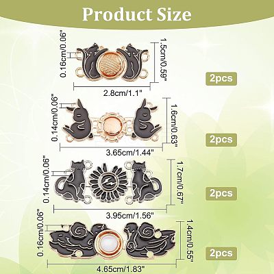 8 Sets 4 Style Alloy Enamel Adjustment Waist Tightener Buckle Buttons FIND-NB0002-69-1