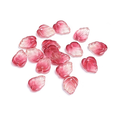 Two-Tone Transparent Glass Charms GLAA-H016-15F-1