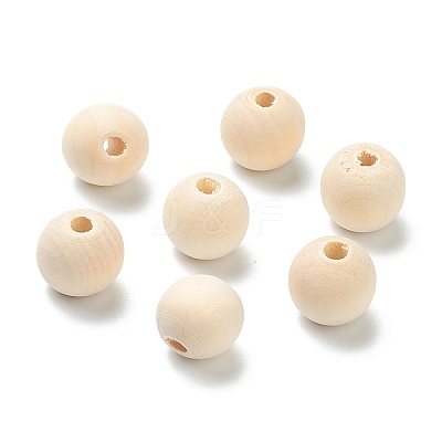 Natural Unfinished Wood Beads WOOD-XCP0001-19D-1