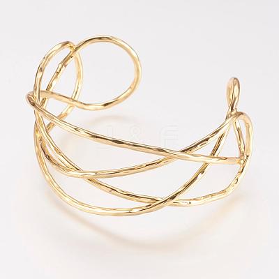Brass Cuff Bangle BJEW-P168-C08-1
