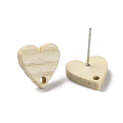 Ash Wood Stud Earring Findings EJEW-N017-011E-1