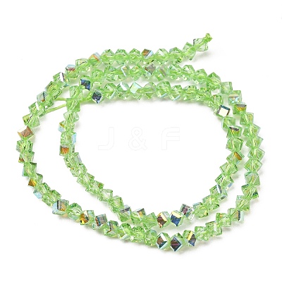 Electroplate Transparent Glass Beads Strands GL-CBA7A17-01A-11-1