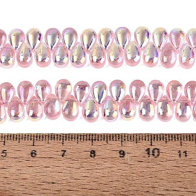 Electroplate Transparent Glass Beads Strands EGLA-N057-01A-07-1