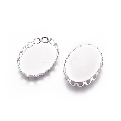 Tarnish Resistant 316 Surgical Stainless Steel Lace Edge Bezel Cups STAS-I118-06P-01-1