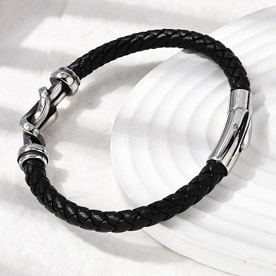 Braided Microfiber Leather Cord Bracelets BJEW-A092-01B-AS-1