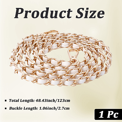 1Pc Imitation Leather & Alloy Chain Bag Strap PURS-CL0001-13A-1