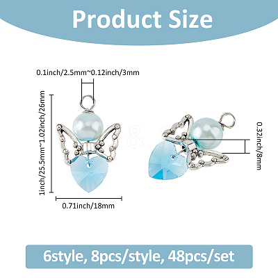 Glass & Alloy Pendant PALLOY-FH00045-1