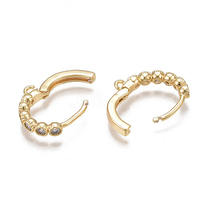 Brass Huggie Hoop Earring Findings X-KK-T038-488G-1