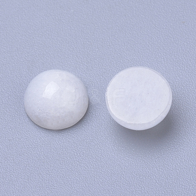 Natural White Jade Cabochons G-R416-6mm-11-1