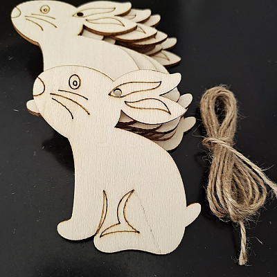 Easter Unfinished Wood Pendant Ornaments EAER-PW0001-110D-1