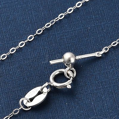 925 Sterling Silver Cable Chain Adjustable Slider Necklaces for Women NJEW-U030-01S-01-1