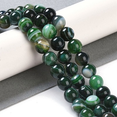 Natural Striped Agate/Banded Agate Beads Strands G-Z060-A01-B27-1