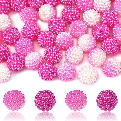 100Pcs 2 Styles Imitation Pearl Acrylic Beads OACR-YW0002-58B-1