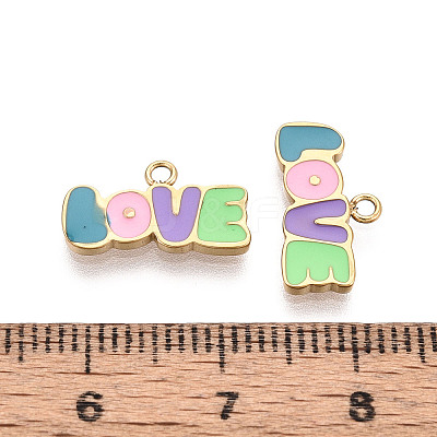 304 Stainless Steel Enamel Pendants STAS-T068-02A-1