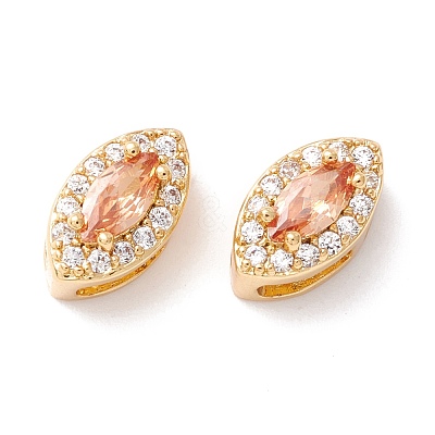 Rack Plating Brass Micro Pave Cubic Zirconia Beads KK-D073-02G-01-NR-1