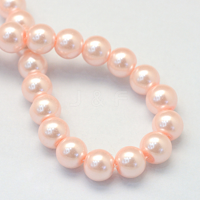 Baking Paint Pearlized Glass Pearl Round Bead Strands X-HY-Q003-6mm-05-1