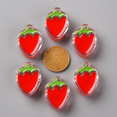 Transparent Enamel Acrylic Beads TACR-S155-003F-1
