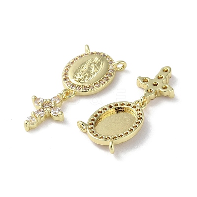 Rack Plating Brass Cubic Zirconia Pendants KK-M272-10G-1