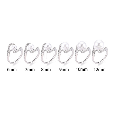 Brass Micro Pave Clear Cubic Zirconia Adjustable Ring Settings KK-T076-62P-1