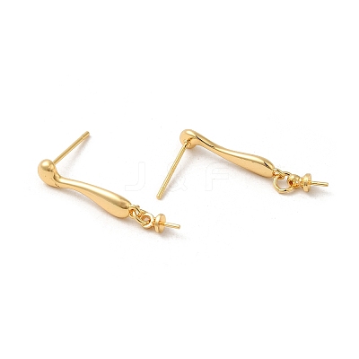 Brass Stud Earring Findings KK-M270-33G-1