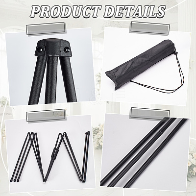 2Pcs Foldable Iron Display Easels for Photo ODIS-WH0030-349-1