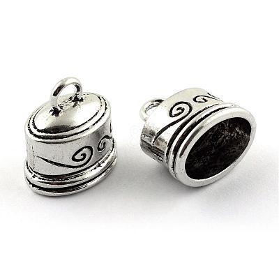 Tibetan Style Alloy Cord Ends TIBEP-S300-29AS-RS-1