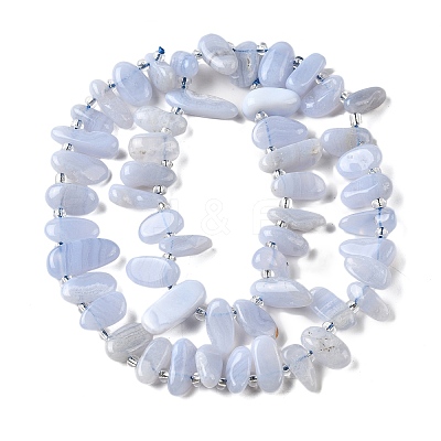 Natural Blue Lace Agate Beads Strands G-J403-03-1