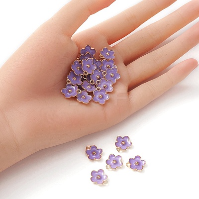 Light Gold Plated Alloy Enamel Pendants ENAM-YW0002-20D-1