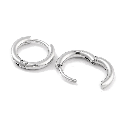 304 Stainless Steel Micro Pave Clear Cubic Zirconia Huggie Hoop Earrings EJEW-C096-01B-P-1