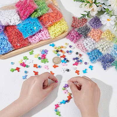 24 styles Opaque Acrylic Beads SACR-AR0001-23-1