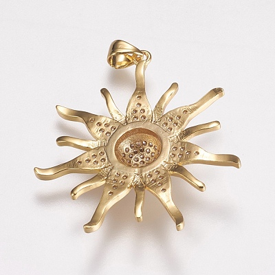 Brass Micro Pave Cubic Zirconia Pendants ZIRC-E143-57G-1