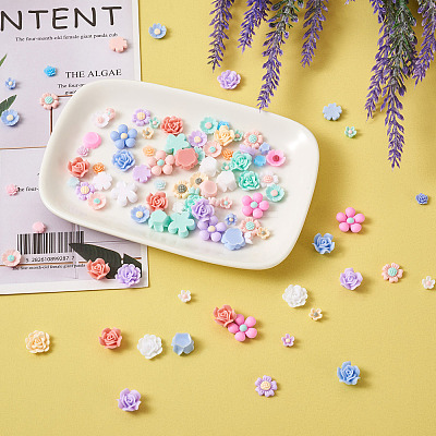 700Pcs 7 Styles Opaque Resin Cabochons CRES-CD0001-07-1