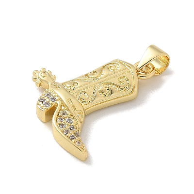 Brass Micro Pave Cubic Zirconia Pendants KK-M300-30G-1