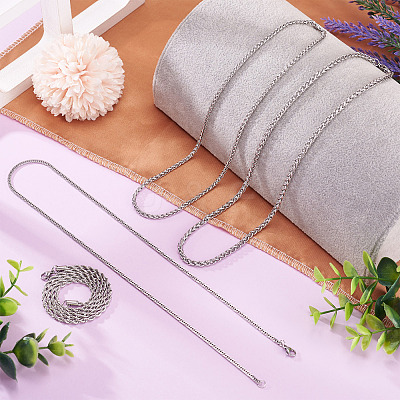 4Pcs 4 Styles 304 Stainless Steel Choker Necklaces for Women NJEW-TA0001-21-1
