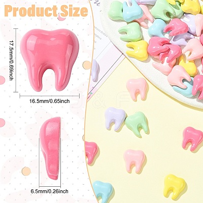 60Pcs 6 Colors Opaque Resin Cabochons RESI-CJZ0001-01-1