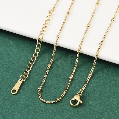 Ion Plating(IP) 304 Stainless Steel Satellite Chain Necklace for Men Women NJEW-M200-05G-1