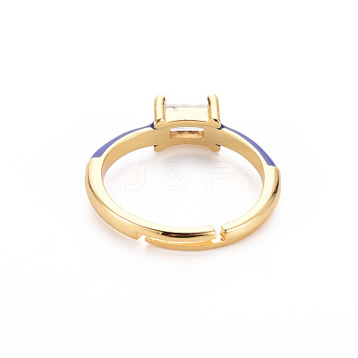 Brass Enamel Cuff Rings RJEW-T016-23D-NF-1