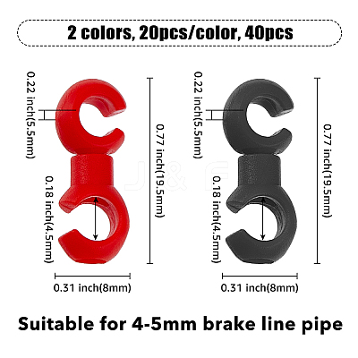 40Pcs 2 Colors Resin Bicycle Cable Buckles FIND-HY0002-91-1