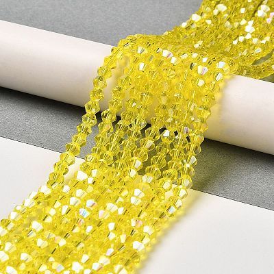 Transparent Electroplate Glass Beads Strands EGLA-A039-T3mm-B21-1