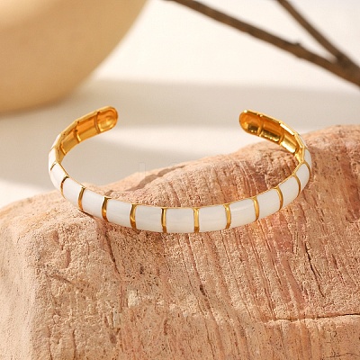 304 Stainless Steel Enamel Cuff Bangles for Women FS-WGB70EE-01-1