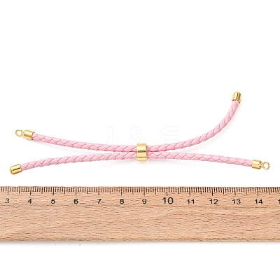 Adjustable Round Braided Microfiber Leather Cord Bracelet Making KK-CBAC260-01G-34-1