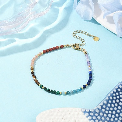 Chakra Natural Mixed Gemstone Chips Beaded Bracelets for Women BJEW-JB11631-01-1