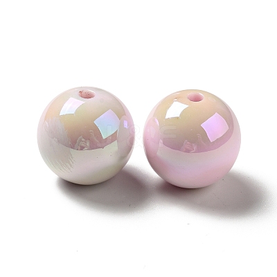 UV Plating Opaque Rainbow Iridescent Acrylic Beads MACR-D063-01B-03-1