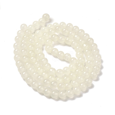 Baking Paint Imitation Jade Glass Round Bead Strands X-DGLA-Q021-8mm-01-1