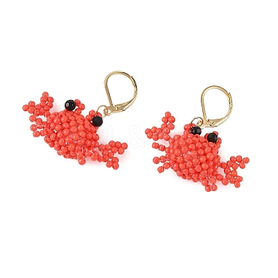 Glass Seed Bead Leverback Dangle Earrings EJEW-MZ00771-1