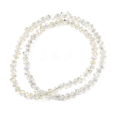 Electroplate Transparent Glass Beads Strands GL-CBA7A17-01A-12-1