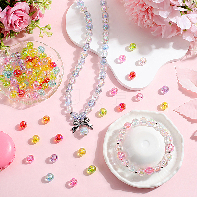 200Pcs Transparent Acrylic Beads MACR-SP0001-18-1