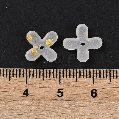 Metal Enlaced Acrylic Bead Caps OACR-G044-01B-1